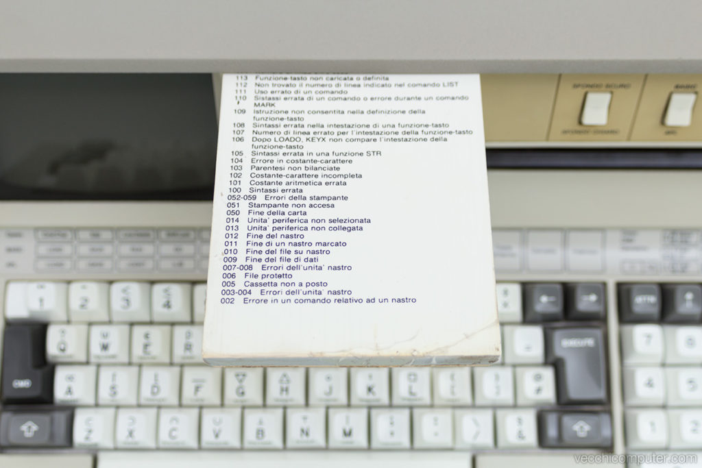 IBM 5100 - codici di errore